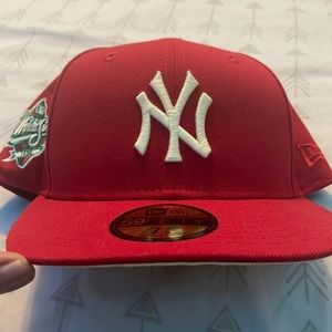 Red New York Fitted Hat